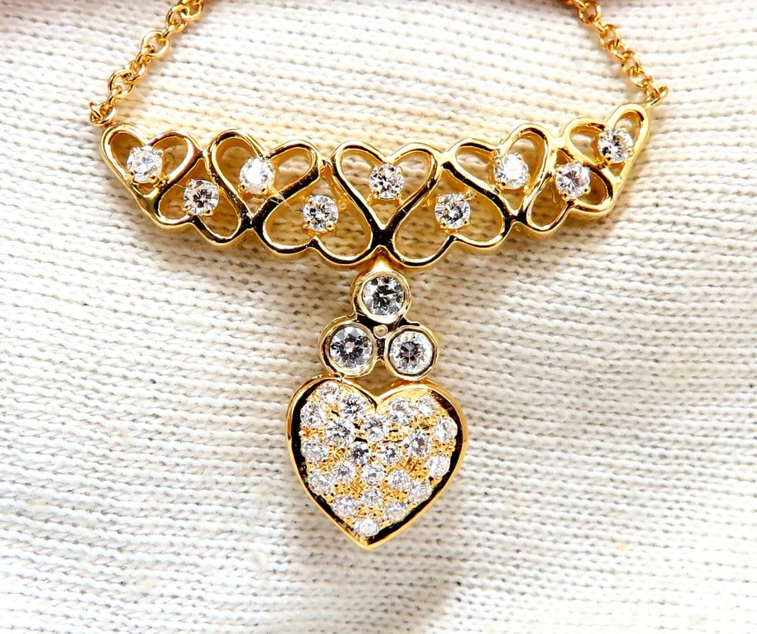 1ct Diamonds Heart Patterned Necklace 14 Karat** - 2