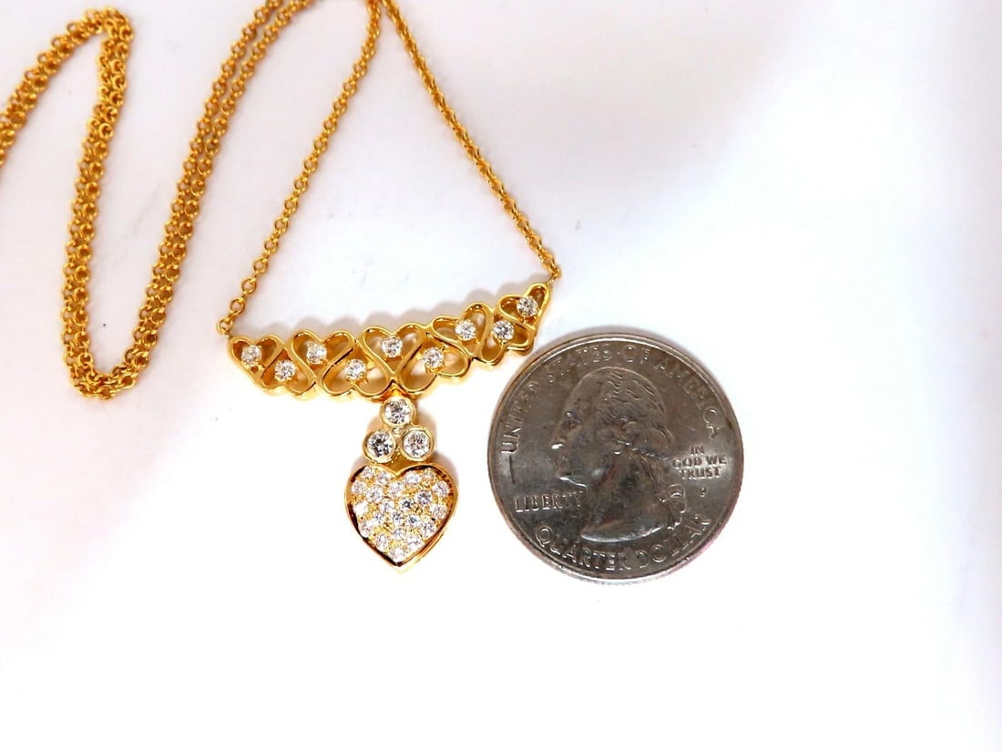 1ct Diamonds Heart Patterned Necklace 14 Karat** - 4