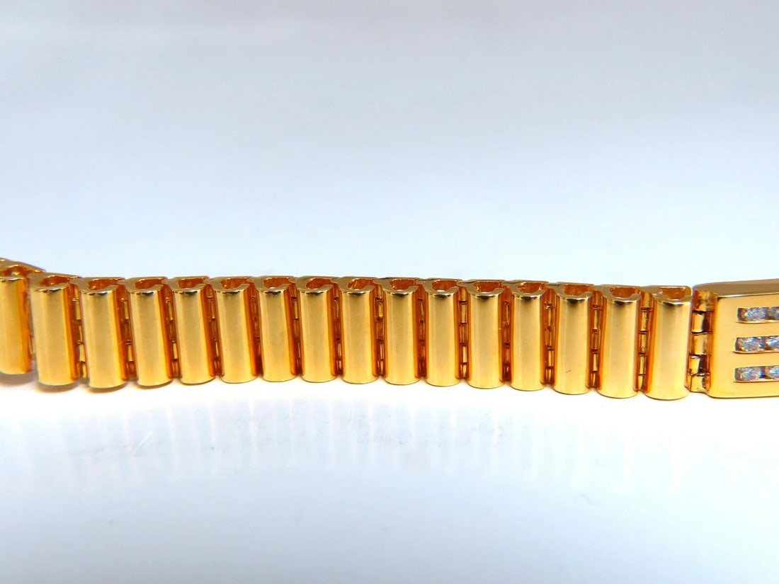 2.00ct Round Diamonds ID Tag Bracelet 14 karat Channel Three Row Smoothed Bar** - 4