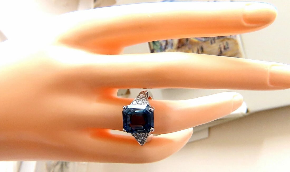 GIA Certified 13.33ct Natural No Heat Sapphire Diamond Ring Unheated 14kt *v - 10