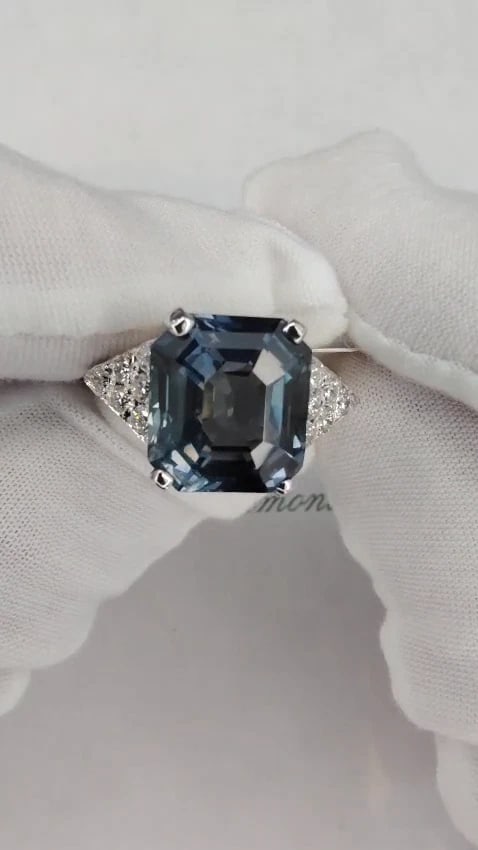GIA Certified 13.33ct Natural No Heat Sapphire Diamond Ring Unheated 14kt *v - 2