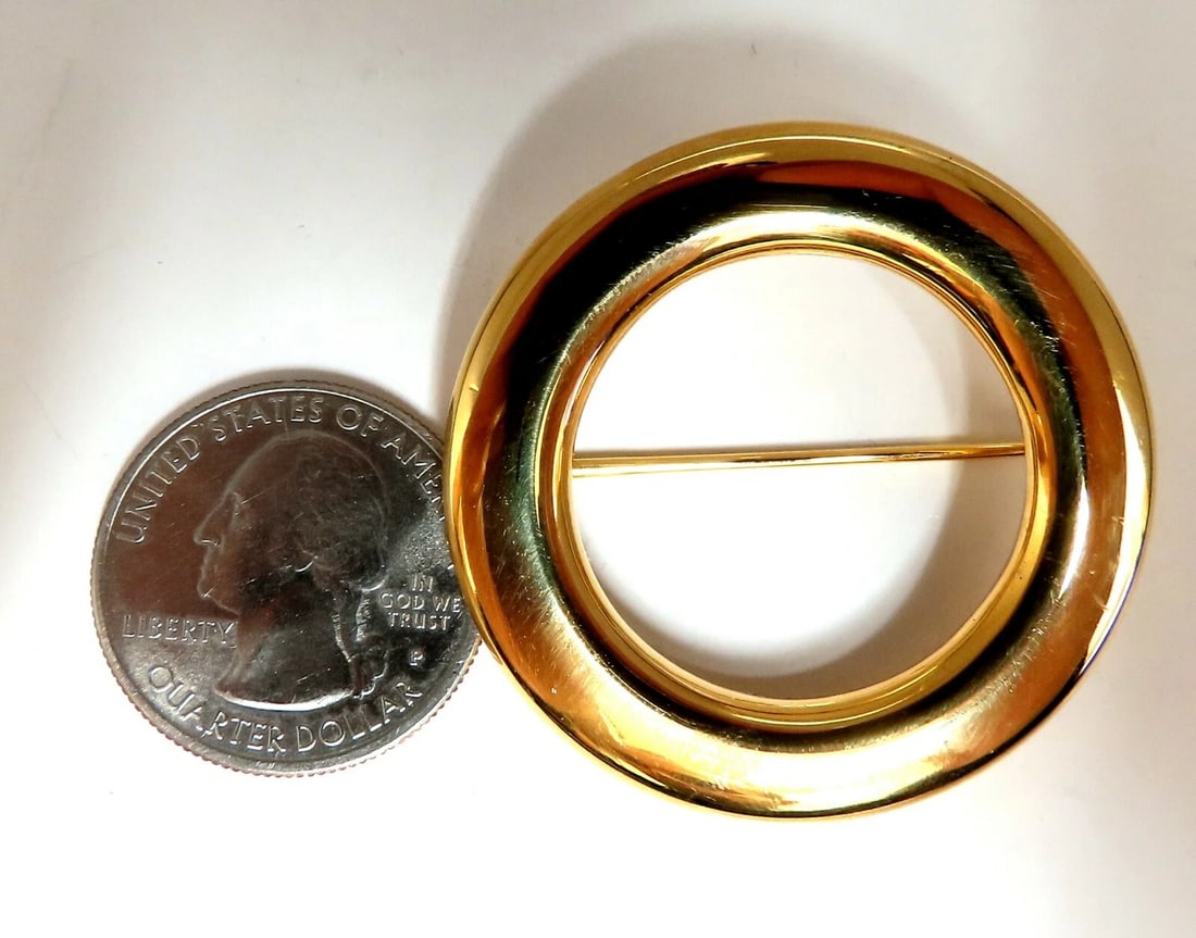 High Shine Circular Gold Pin 14 Karat** - 4