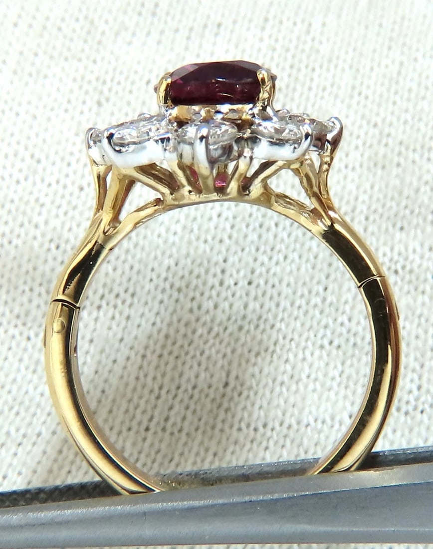 GIA Certified 3.20ct No Heat Red Natural Ruby Diamonds ring 14 Karat *v - 4