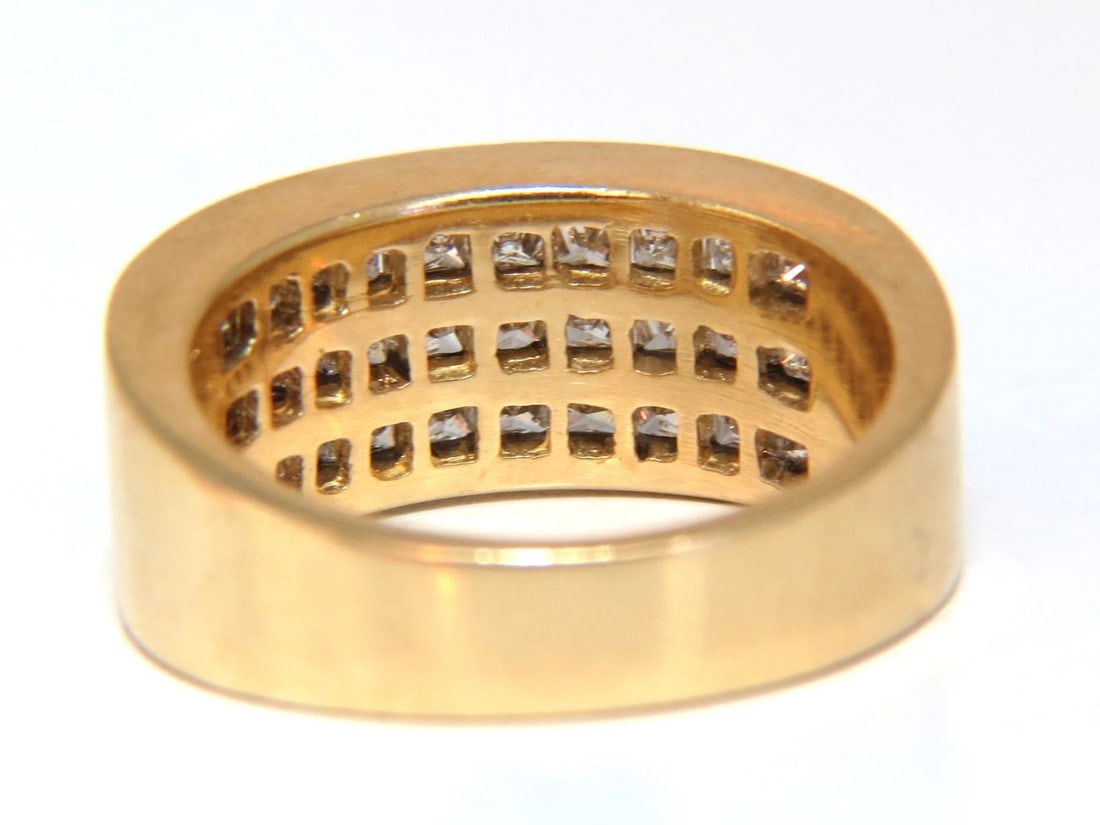 1.86ct natural princess cut diamonds triple channel band 14kt *v - 4