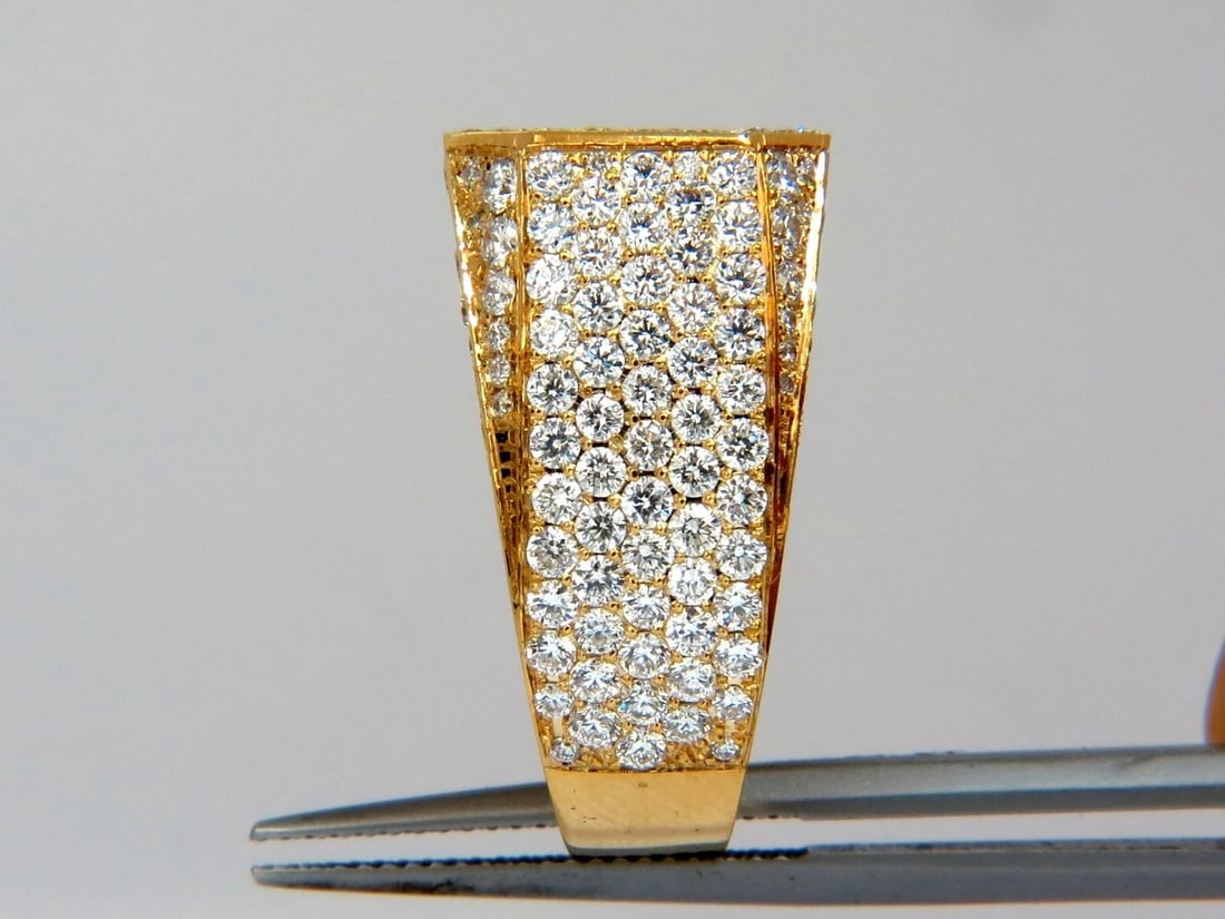5.60ct. mens natural fancy light brown diamond master bead set pave ring *v - 4