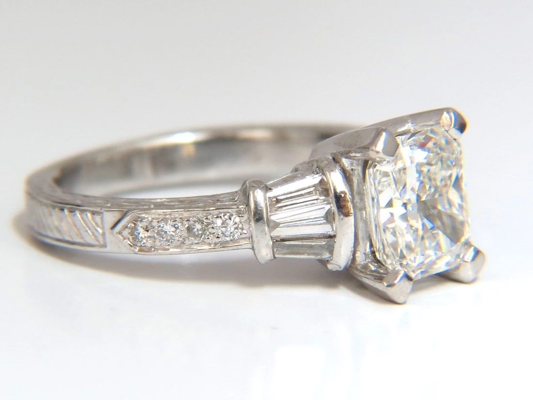 GIA certified 1.50ct. Cushion cut diamond ring G/VVS-2 platinum classic *v - 9