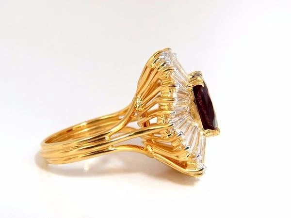 GIA Certified 5.08ct. Natural Ruby Diamonds ring 18kt Ballerina Prime *v - 3