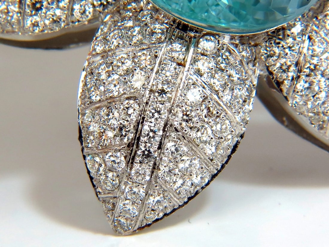 GIA CERTIFIED 69.37CT NATURAL AQUAMARINE DIAMONDS 3D PENDANT BROOCH PIN 18KT** - 10