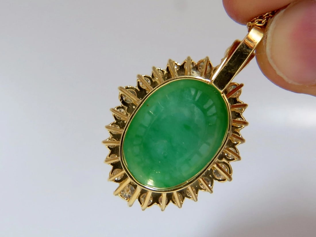 AGL Certified 48.62ct Natural Jade diamond necklace** - 11