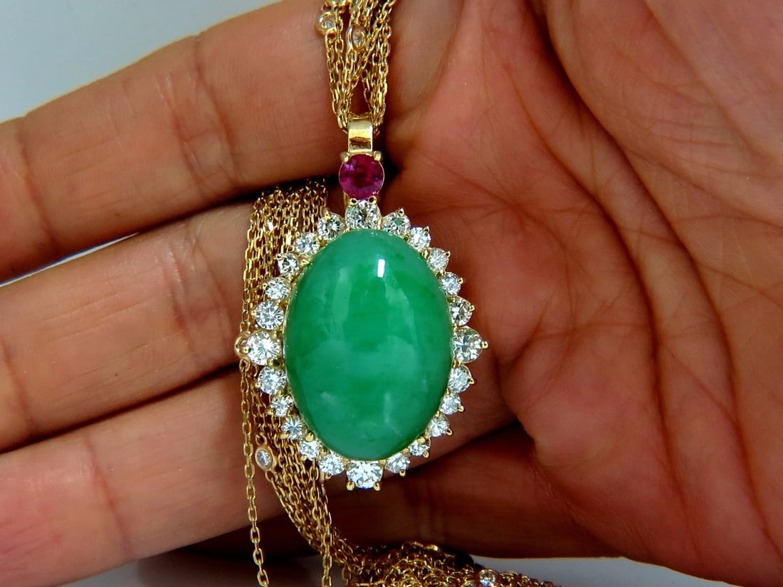AGL Certified 48.62ct Natural Jade diamond necklace** - 12