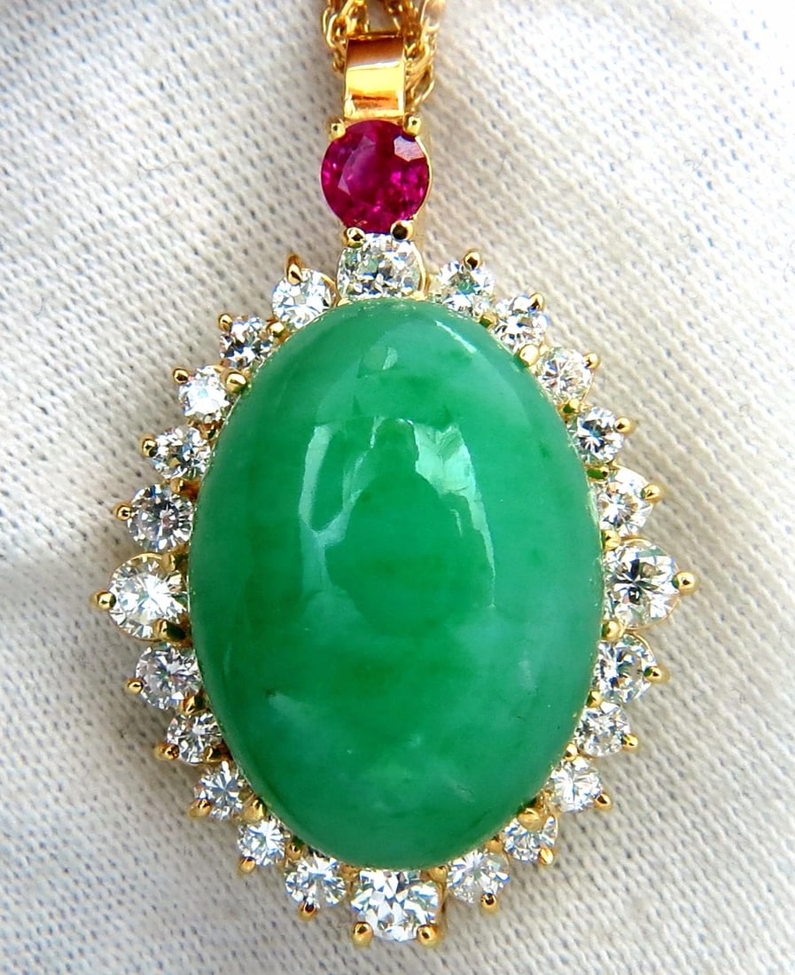AGL Certified 48.62ct Natural Jade diamond necklace** - 3