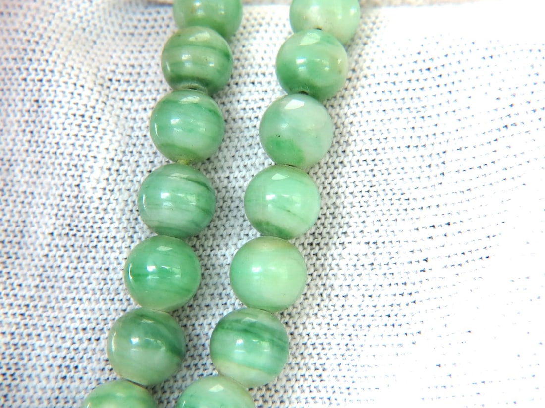 290ct GIA Certified 10.20mm NATURAL GREEN JADE BEAD NECKLACE** - 2