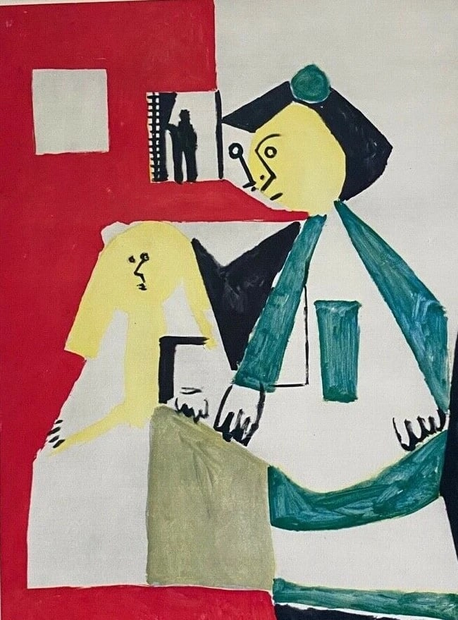 PABLO PICASSO+ ORIGINAL 1969 + SIGNED + HAND TIPPED COLOR PLATE MAIDS OF HONOR - 2