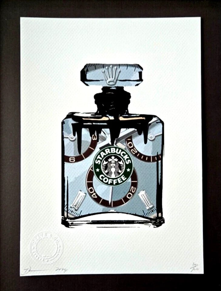 Death NYC Pop Art Print Hand Signed Framed 16X12in LtdEd. Rolex Starbucks COA - 3