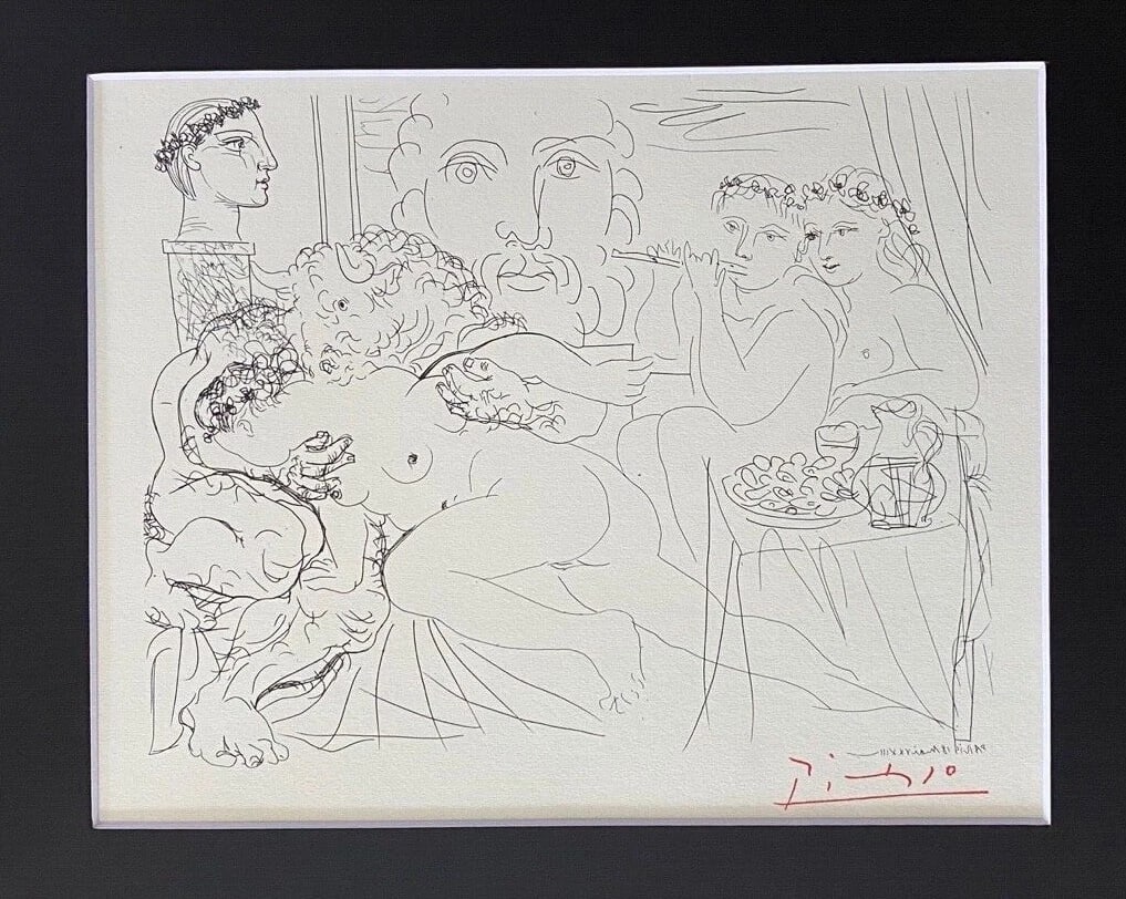 Pablo Picasso | Artistic Figures | 1956 Signed Lithograph | Matted to 11x14 LtdEd. - 3