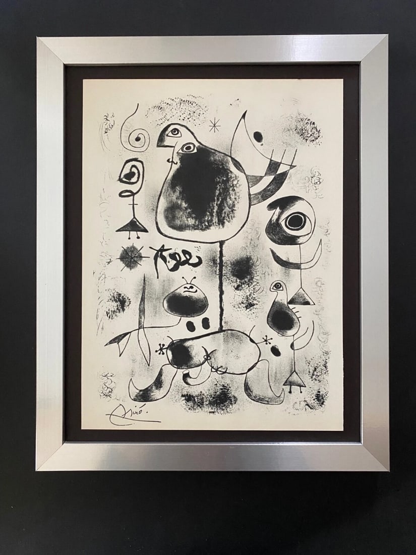 Joan Miro | Vintage 1958 Signed | Mounted & Framed Offset Lithograph (1 of 3)