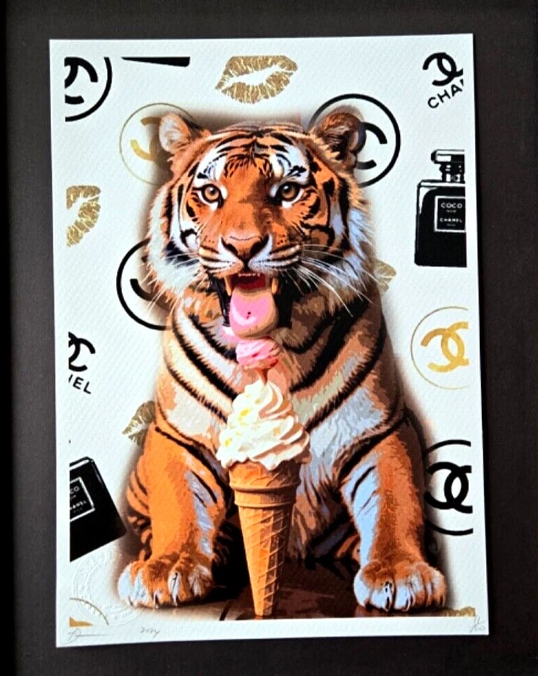 Death NYC Pop Art Print Hand Signed Framed 16X12in LtdEd. My Paris Tiger COA - 3