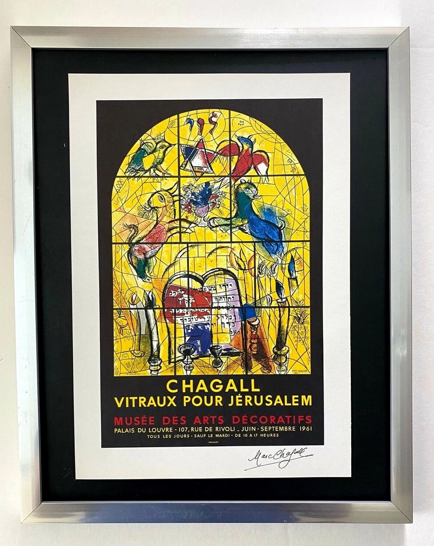 MARC CHAGALL | ORIGINAL VINTAGE 1975 | SIGNED PRINT | MOUNTED AND FRAMED (1 of 3)