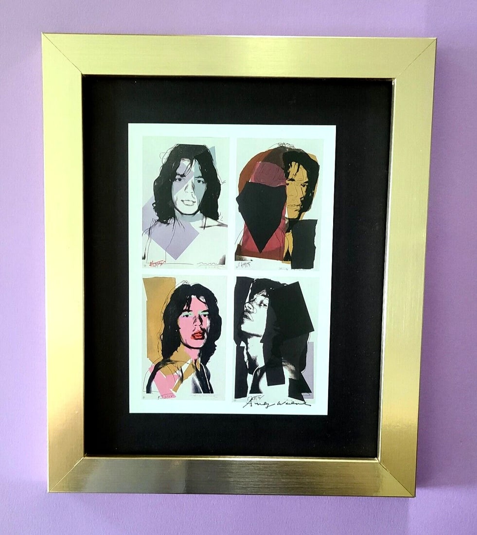 Andy Warhol | Vintage 1984 " MICK JAGGER " Print Signed | Mounted and Framed