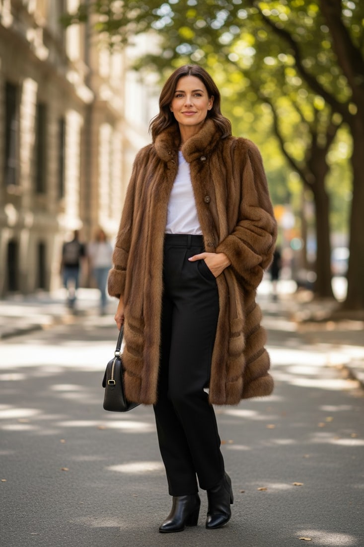 LIGHT BROWN MINK FUR COAT EU: XS ; US: 2 (1 of 9)