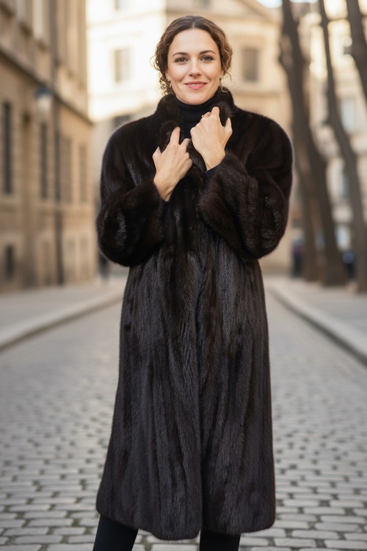 LONG MAHOGANY MINK FUR COAT EU: XL ; US: 18: Title: LONG MAHOGANY MINK FUR COAT EU: XL ; US: 18 Dimensions: Title:Approximate size- EU: XL; US: 18 : Important details: Length: 130cm/51.18in -Shoulders width:42cm/16.54in -Sleeve Length:64cm/25.2i