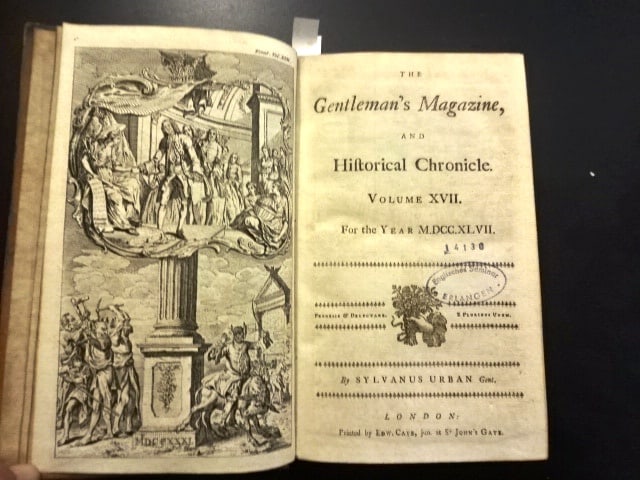 1747 Volume Gentlemans Magazine Vesuvius History: Title: 1747 Volume Gentlemans Magazine Vesuvius History Additional Info: Bound volume of The Gentlemen's Magazine and Historical Chronicle, volume XXXVII for the year 1747 printed by Sylvanus Urban