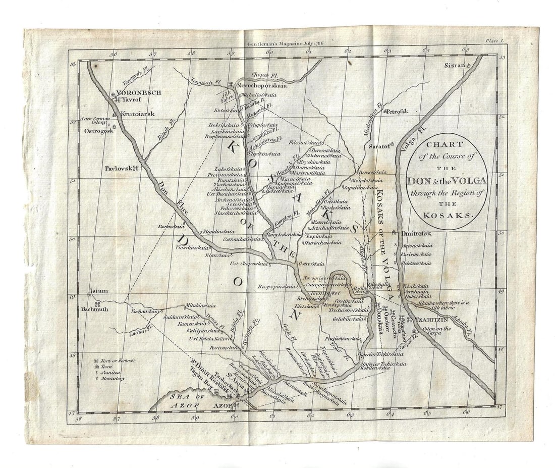 1786 Chart of the Volga River Russia (1 of 1)
