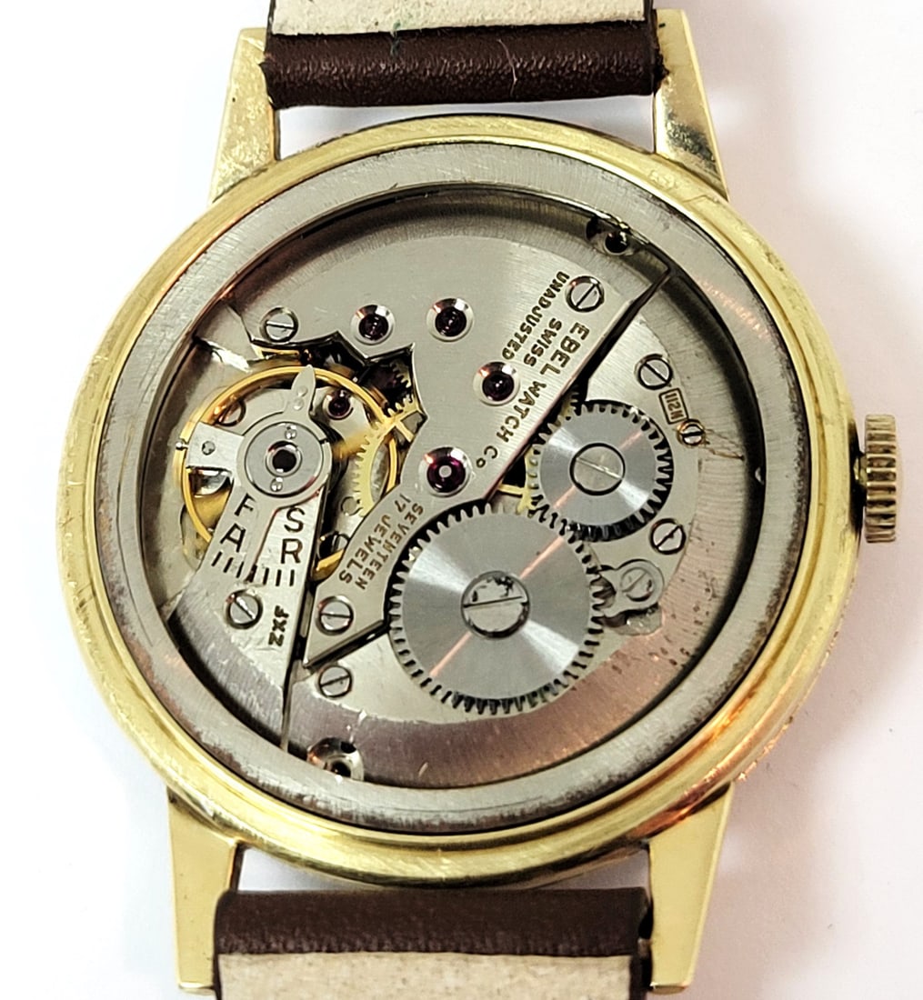 Vintage Unisex 14k Gold EBEL Winding Watch 1950s Cal 112N Ref 16002 EXLNT RARE - 9