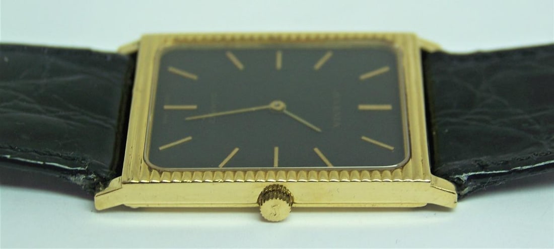 Mens Solid 18K Yellow Gold JUVENIA Ultra Thin Watch in Excellent Condition - 9