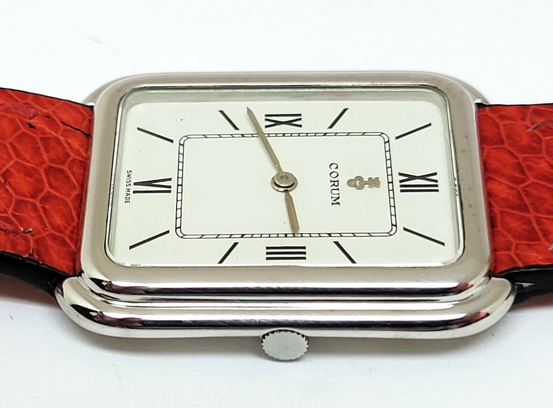 Vintage Solid 18k White Gold Unisex CORUM 27118 Winding Watch* EXLNT - 7