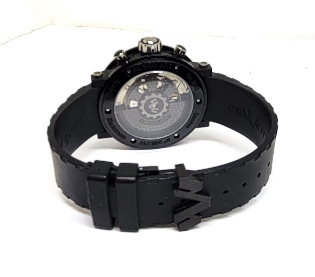 Mens DeWITT Academia Black Stream Automatic Chronograph watch AC.6005.37.1 EXLNT - 3