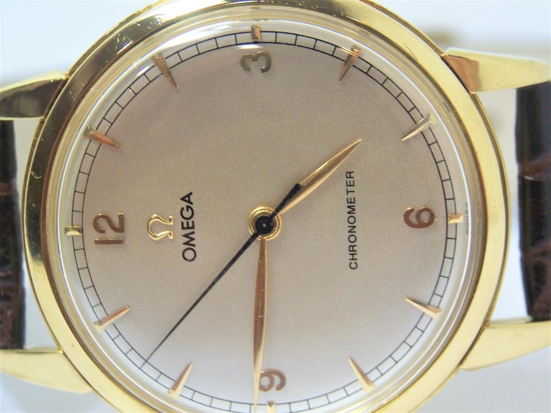 Vintage Solid 18k Gold OMEGA 17J Winding Watch 1950s Cal.30T2 SC RG CHRONOMETER - 4