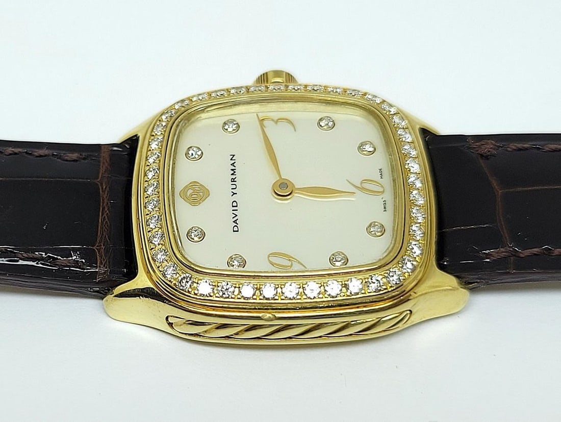 Ladies Solid 18k DAVID YURMAN Watch Ref T304-XS88 with Diamonds & MOP Dial EXLNT - 10