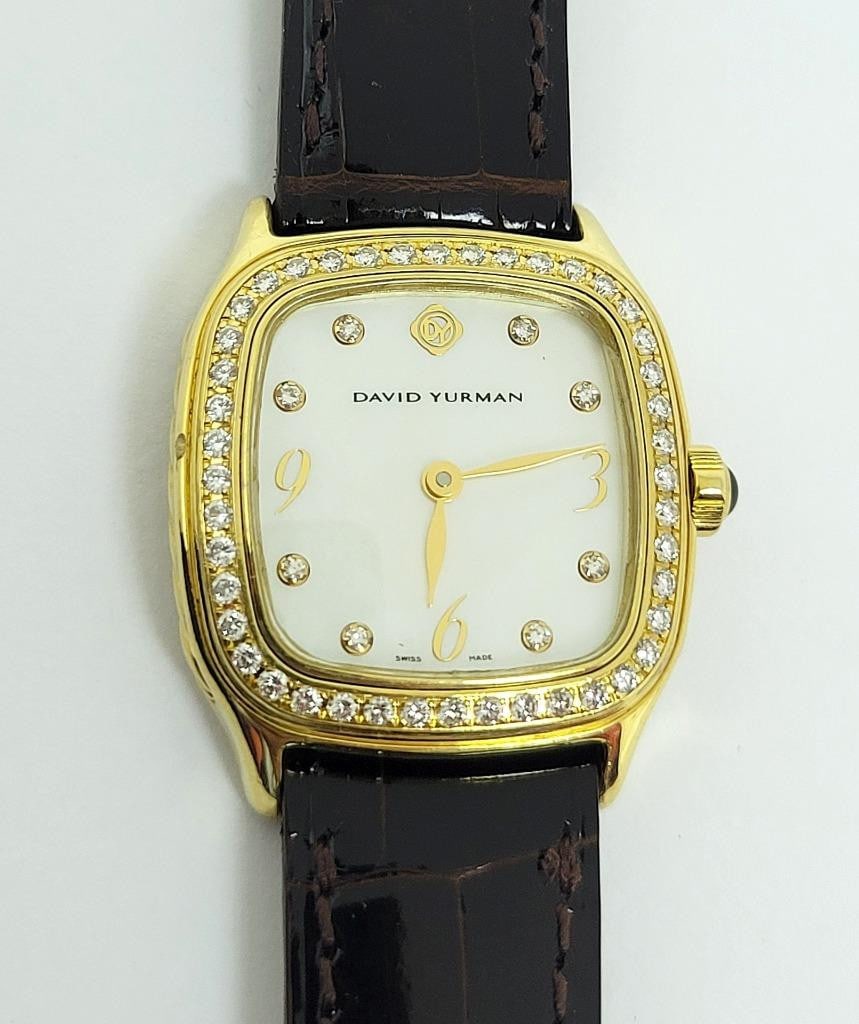 Ladies Solid 18k DAVID YURMAN Watch Ref T304-XS88 with Diamonds & MOP Dial EXLNT - 13