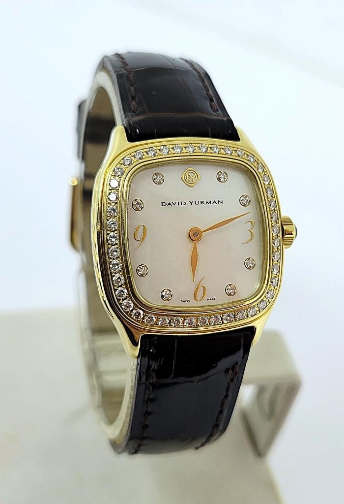 Ladies Solid 18k DAVID YURMAN Watch Ref T304-XS88 with Diamonds & MOP Dial EXLNT (1 of 15)