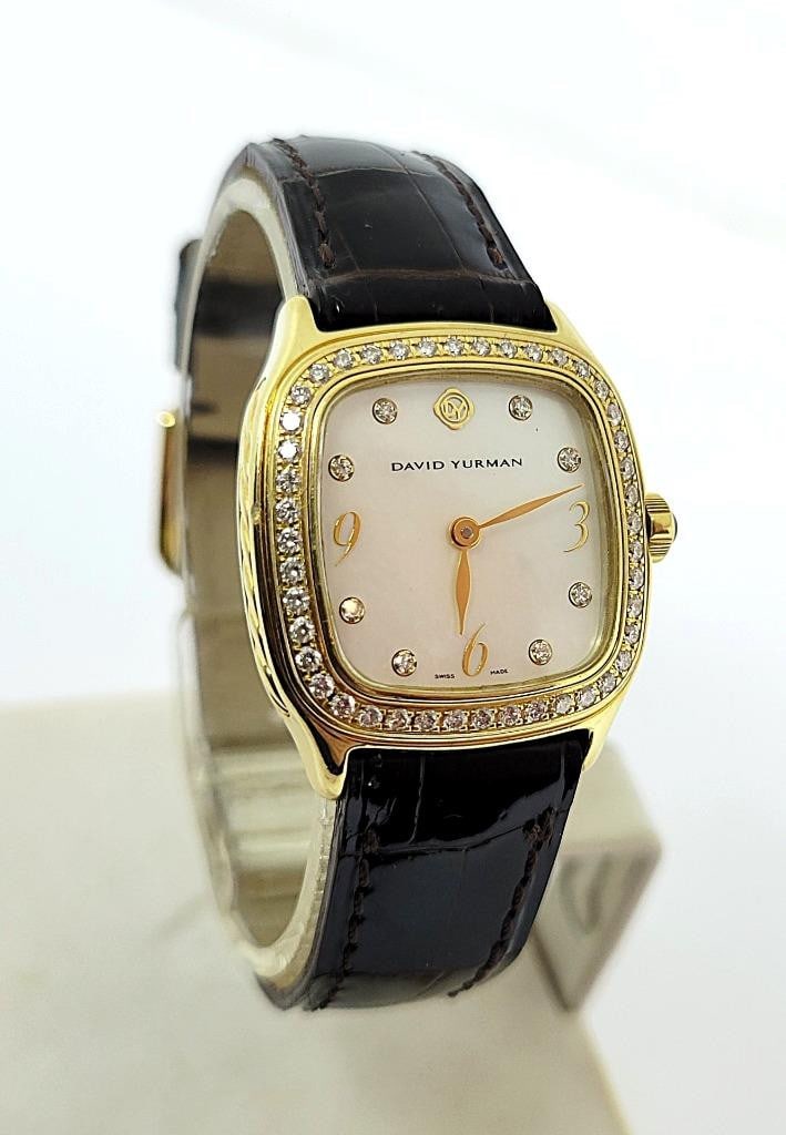 Ladies Solid 18k DAVID YURMAN Watch Ref T304-XS88 with Diamonds & MOP Dial EXLNT - 2