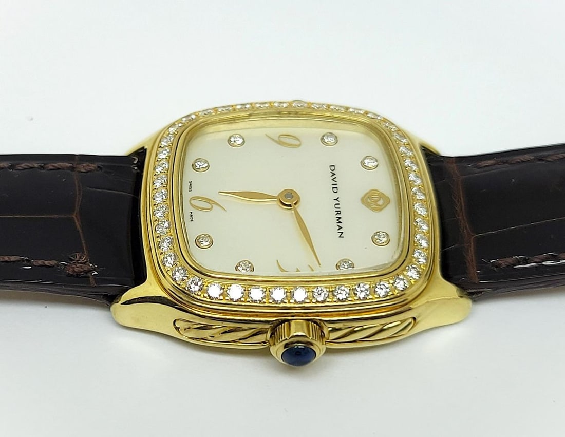 Ladies Solid 18k DAVID YURMAN Watch Ref T304-XS88 with Diamonds & MOP Dial EXLNT - 7