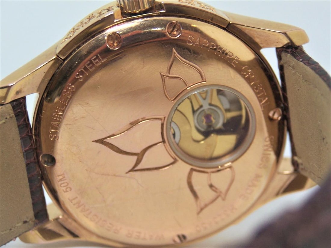 Ladies Rose Gold Plated Jazzmaster Open HAMILTON Automatic Watch H323450* EXLNT - 7