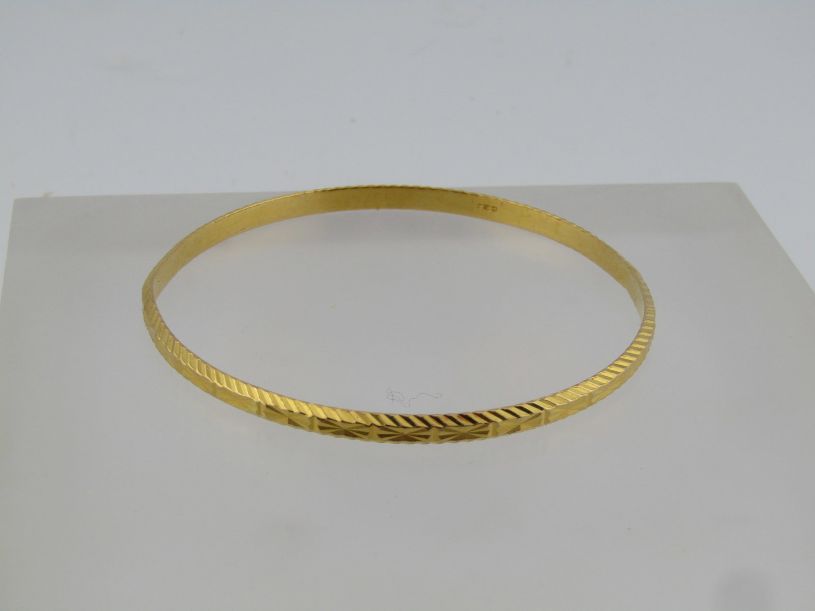 22kt Solid Yellow Gold Bangle Bracelet 7.25", 14.20 Gramsm 1980's-2000 - 2