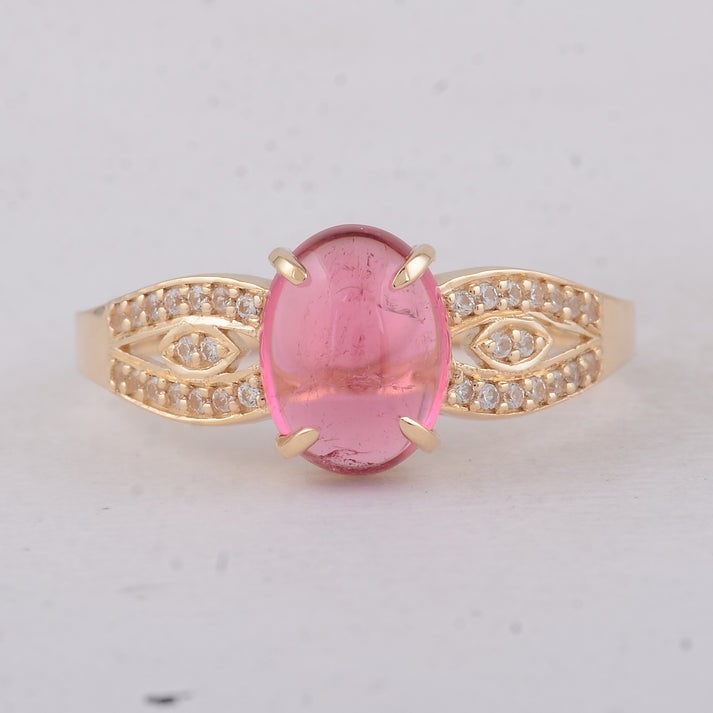 1.82 Ct Oval Tourmaline 9K Gold Ring (1 of 5)