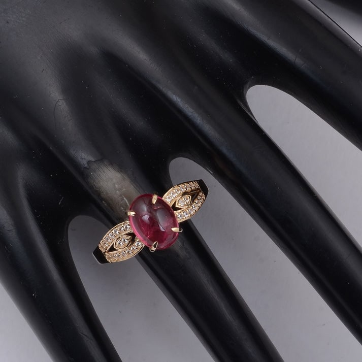 1.82 Ct Oval Tourmaline 9K Gold Ring - 2
