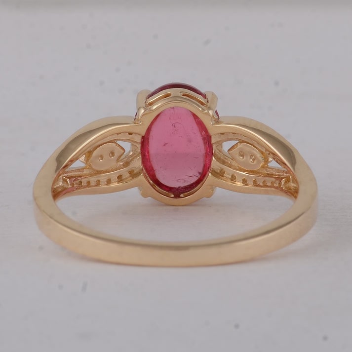 1.82 Ct Oval Tourmaline 9K Gold Ring - 3