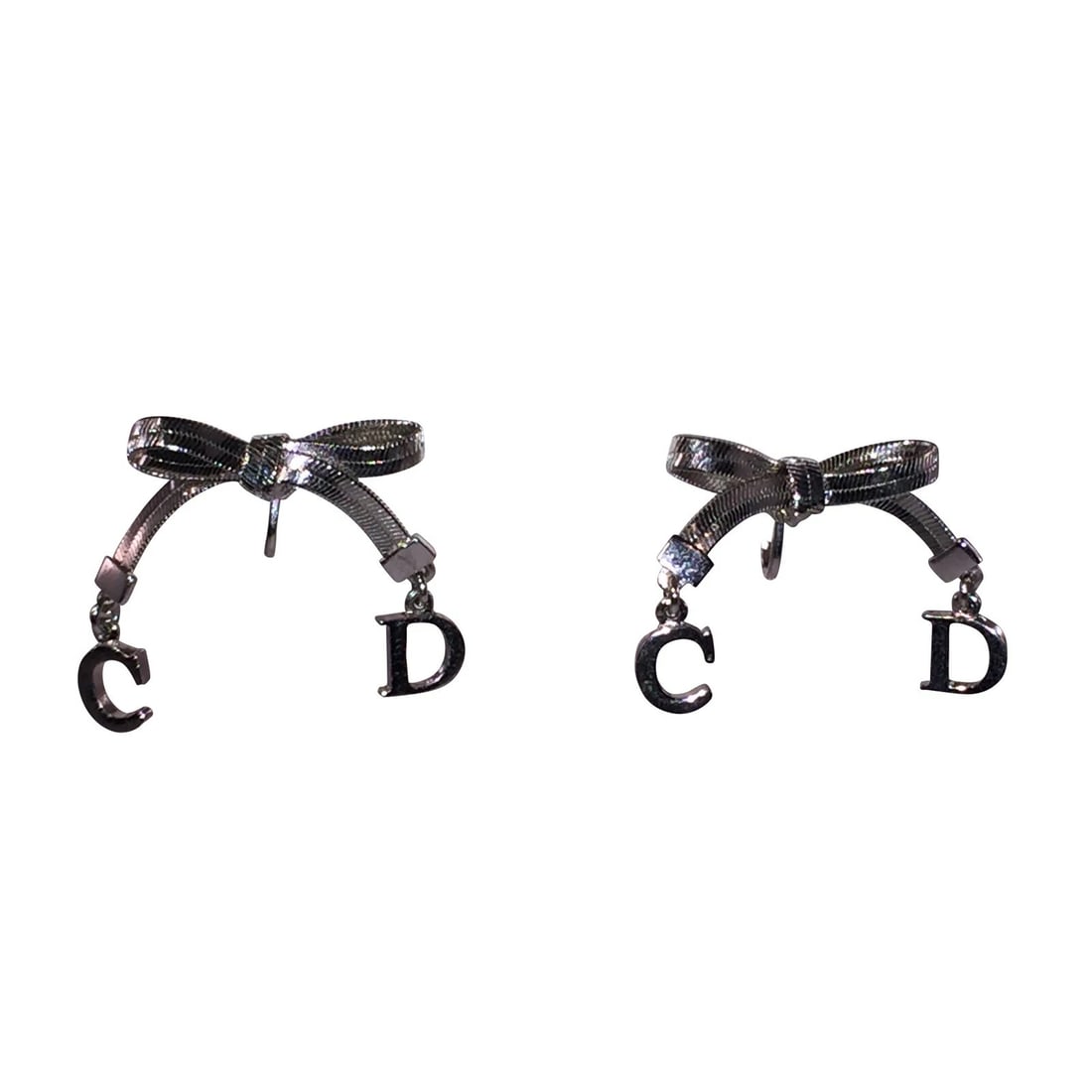 Christian Dior CD Bow with Dangle Monogram Earrings (1 of 6)
