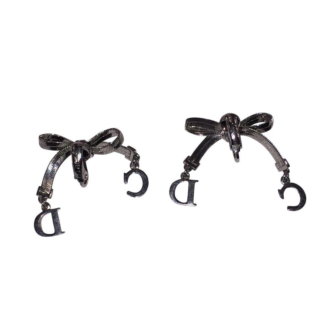 Christian Dior CD Bow with Dangle Monogram Earrings - 5