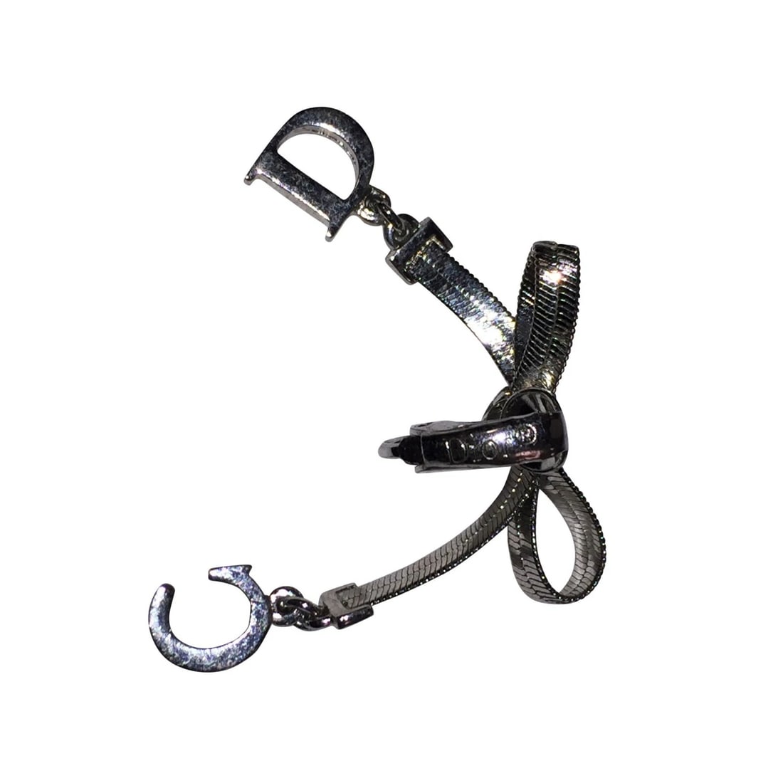 Christian Dior CD Bow with Dangle Monogram Earrings - 6