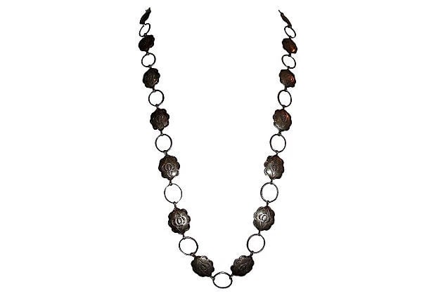 Sterling Silver Concho Necklace - 3