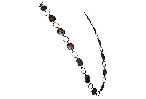 Sterling Silver Concho Necklace - 4