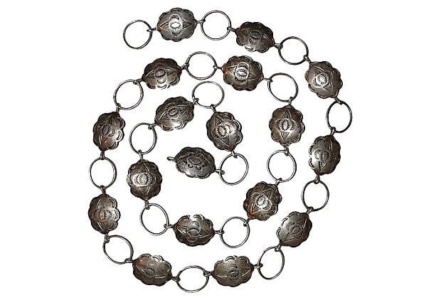 Sterling Silver Concho Necklace - 5