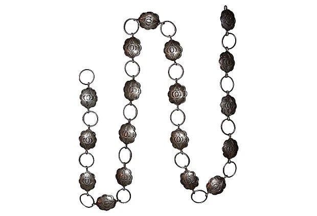 Sterling Silver Concho Necklace - 6