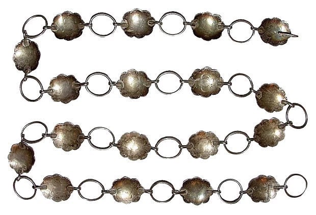 Sterling Silver Concho Necklace - 7